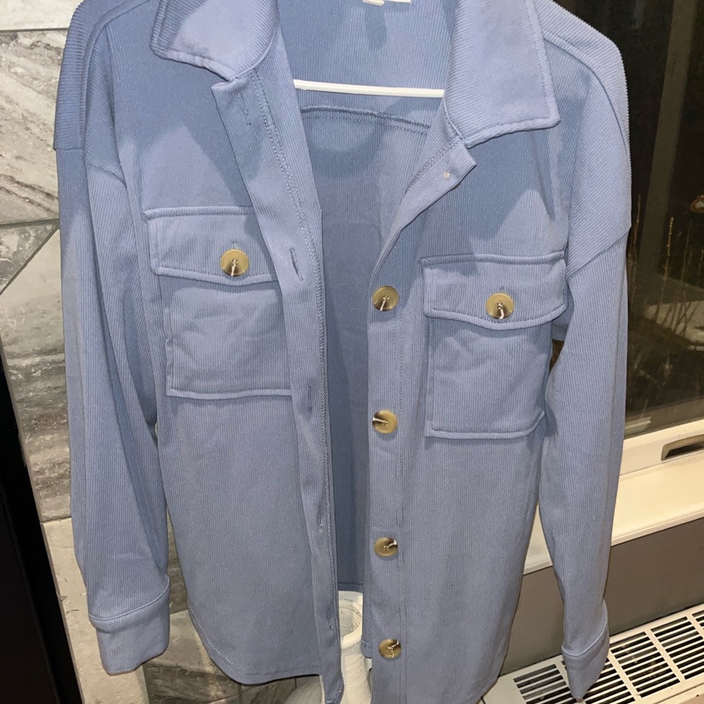 Hippie Rose Soft Blue Button Down Shirt